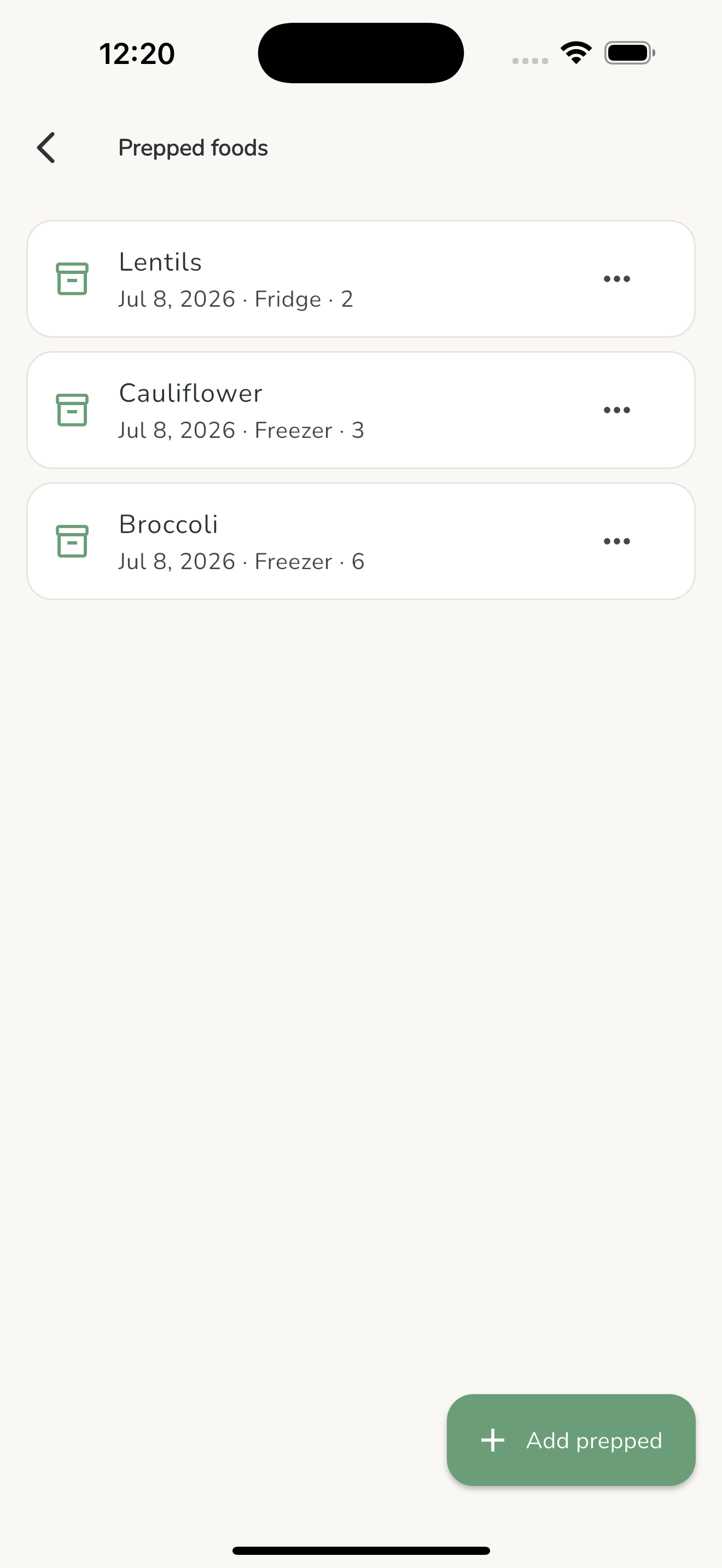 50 First Foods baby food tracker phone screenshot 1