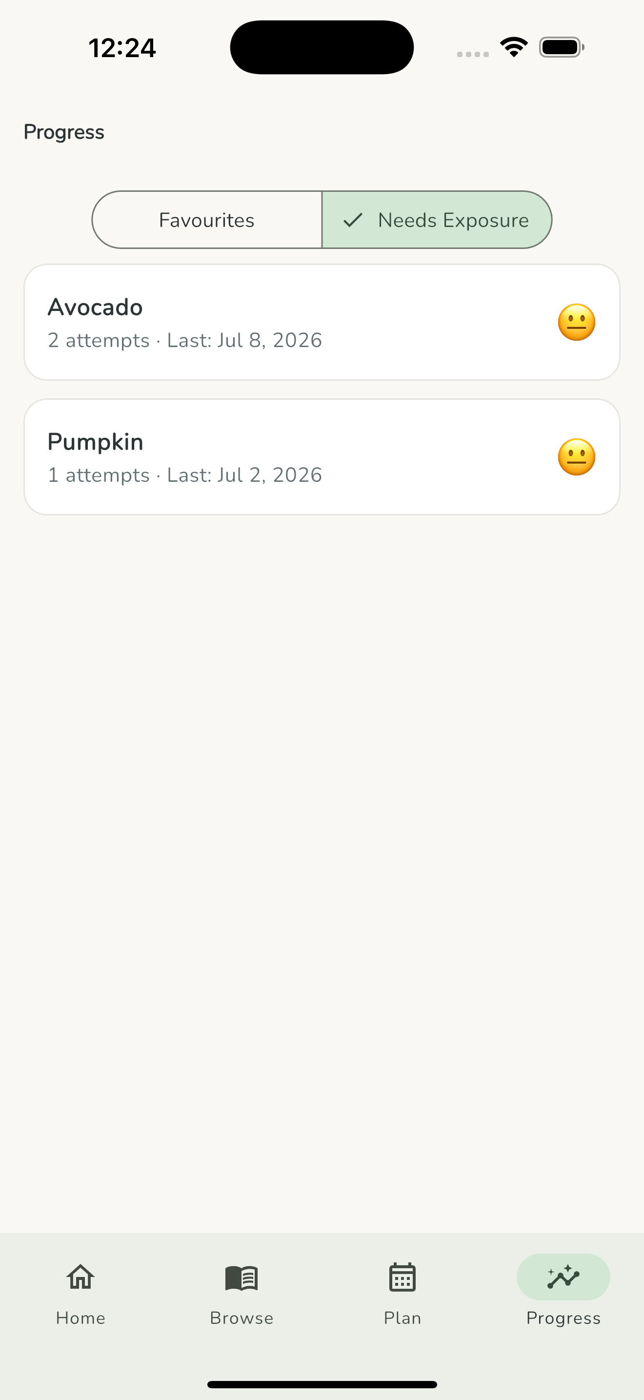 50 First Foods food attempt notes phone screenshot 6