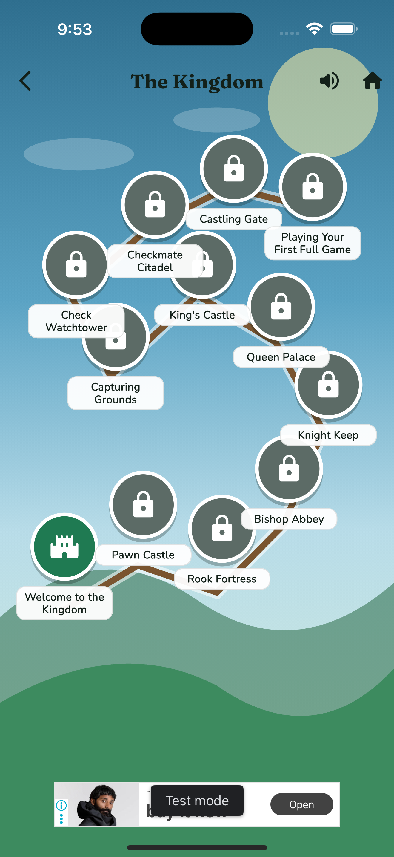 Castle Adventure Chess kids chess app phone screenshot 1