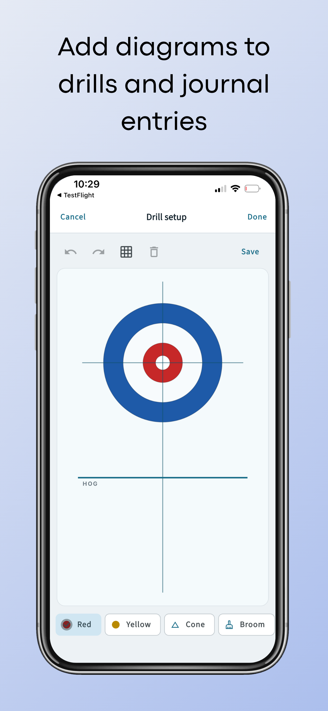 Curling Diary curling scorekeeping app phone screenshot 1