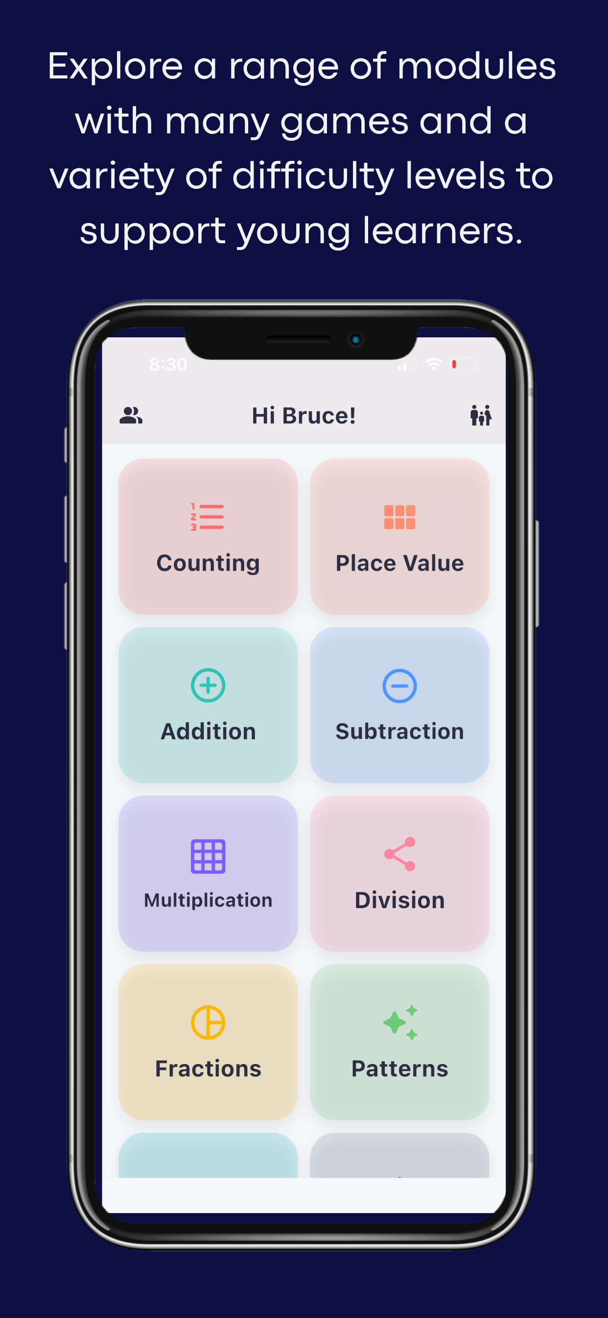 Maths For Kids kids math learning app phone screenshot 2