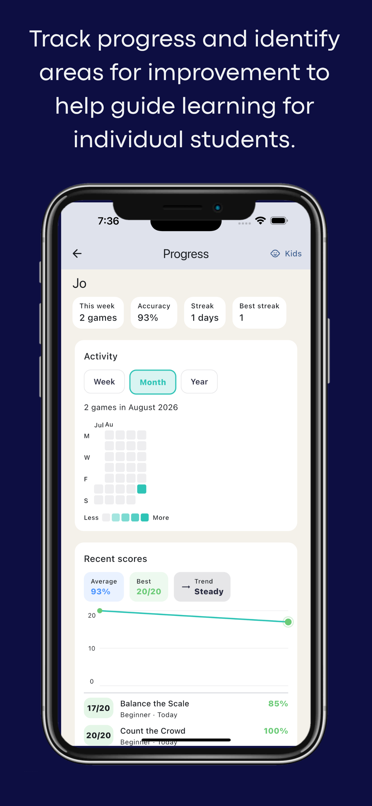 Maths For Kids child progress phone screenshot 4